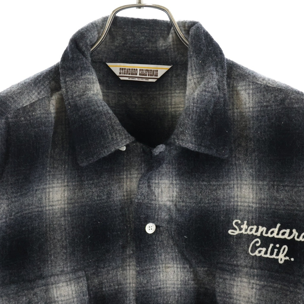 STANDARD CALIFORNIA(スタンダード カリフォルニア) Ombre Check Wool Shirts オンブレ チェック ウール 長袖シャツ ブラック