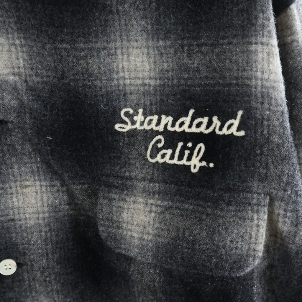 STANDARD CALIFORNIA(スタンダード カリフォルニア) Ombre Check Wool Shirts オンブレ チェック ウール 長袖シャツ ブラック
