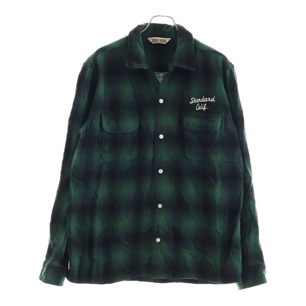 STANDARD CALIFORNIA(スタンダード カリフォルニア) Ombre Check Wool Shirts オンブレ チェック ウール 長袖シャツ グリーン