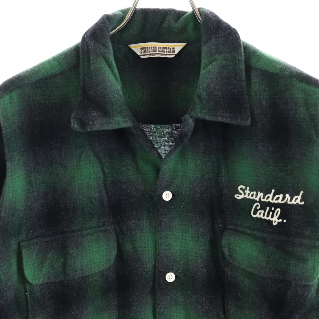STANDARD CALIFORNIA(スタンダード カリフォルニア) Ombre Check Wool Shirts オンブレ チェック ウール 長袖シャツ グリーン