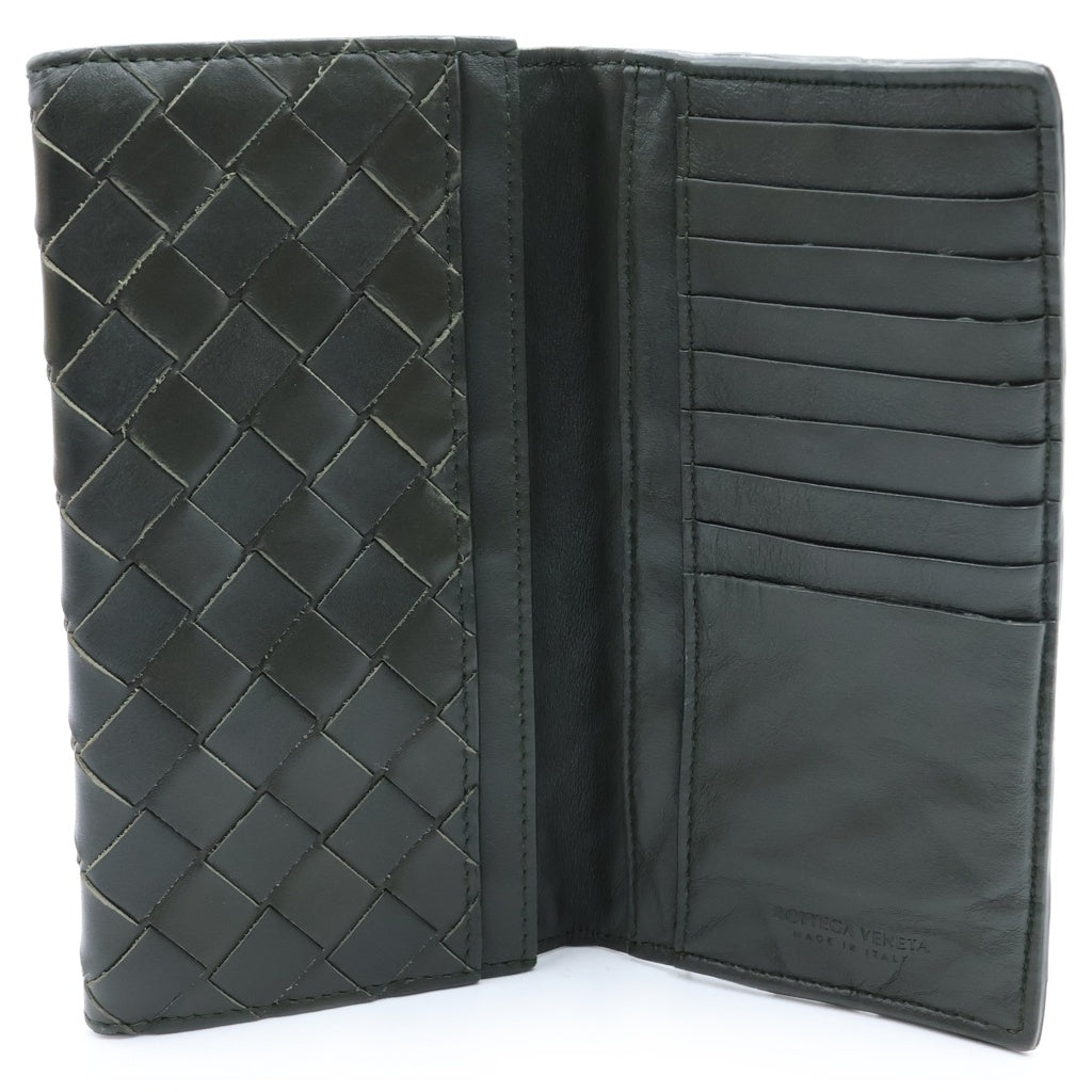 BOTTEGA VENETA(ボッテガヴェネタ) イントレチャート ロングウォレット 長財布 カードケース レザー カーキ