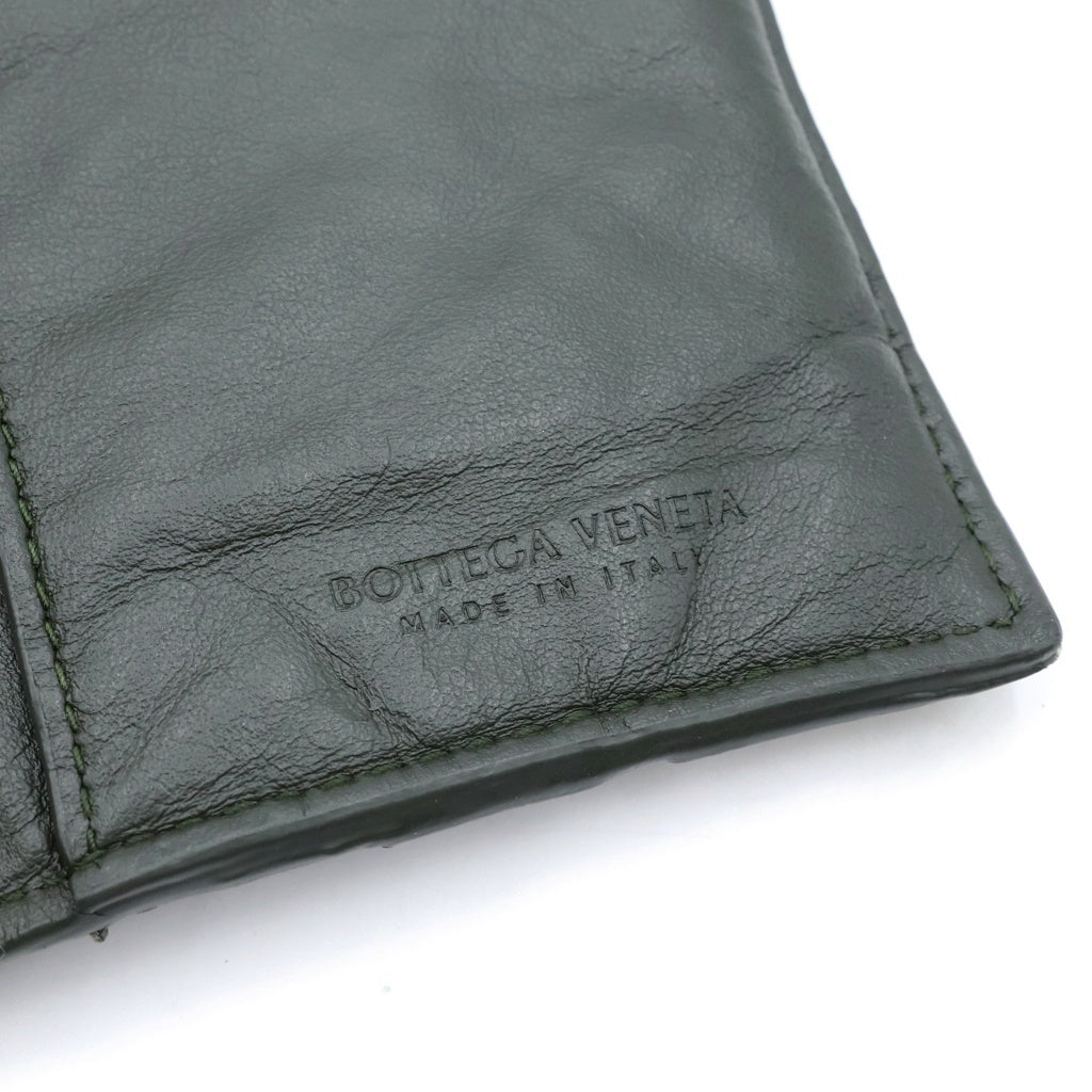 BOTTEGA VENETA(ボッテガヴェネタ) イントレチャート ロングウォレット 長財布 カードケース レザー カーキ