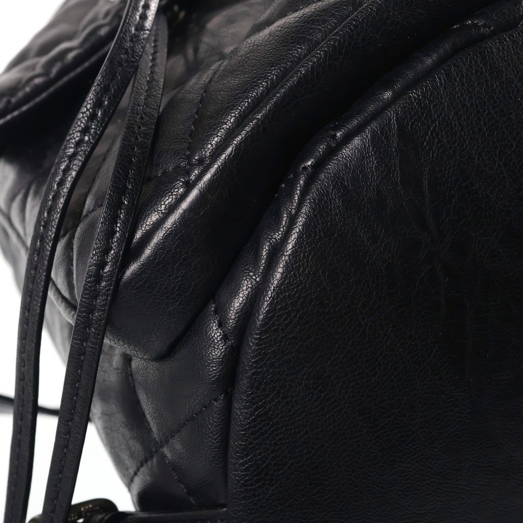 Matin Kim(マーティンキム) DOUBLE POCKET QUILTING MINI BACKPACK マルチポケット キルティング バックパック ブラック レディース