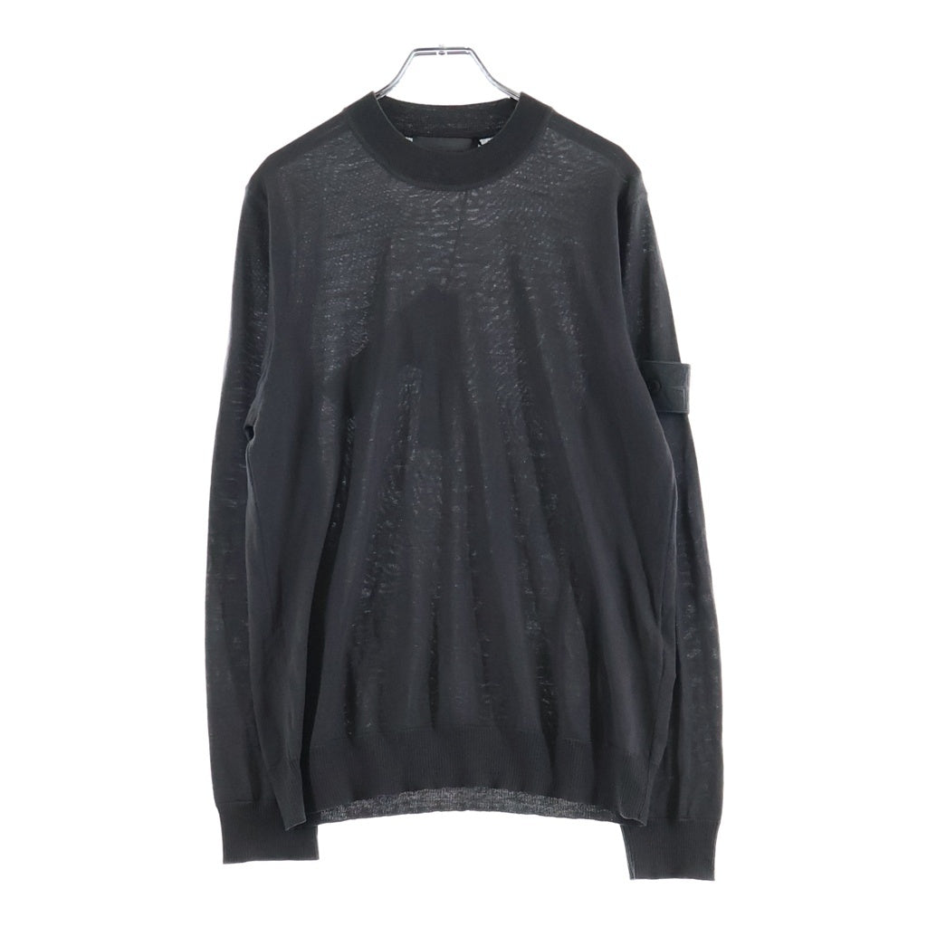 STONE ISLAND(ストーンアイランド) Wool Ghost Crewneck ウール ゴースト ロゴパッチ クルーネック 長袖 Tシャツ グレー K2S155100074S00FC