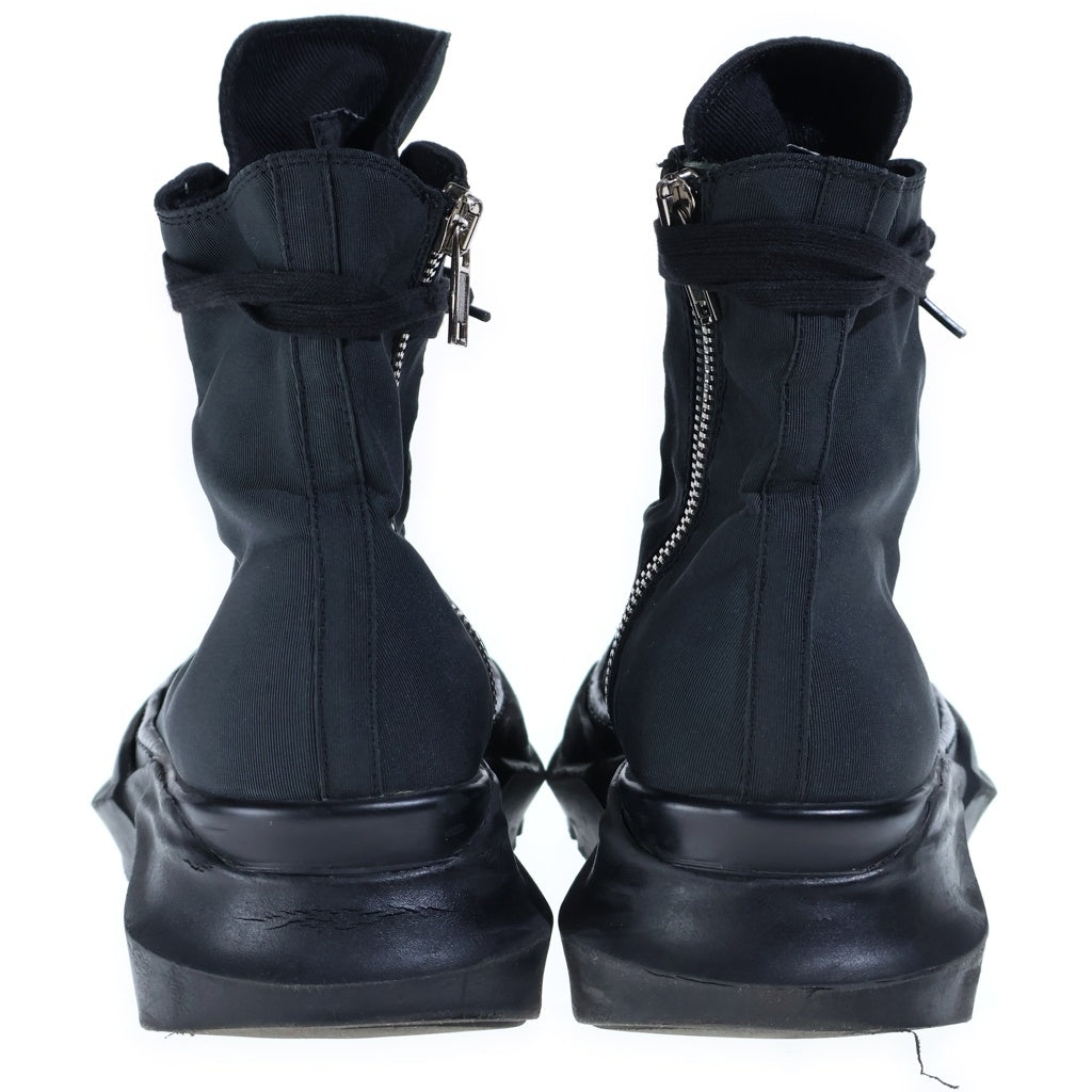 Rick Owens DRKSHDW(リックオウエンス ダークシャドウ) Abstract Sneak All Black アブストラクト スネーク サイドジップ ハイカットスニーカー ブラック