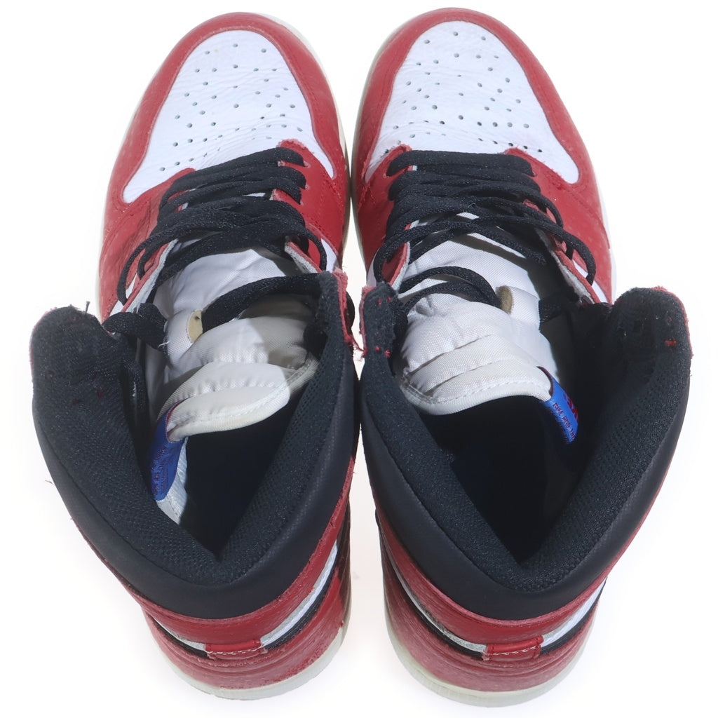 NIKE(ナイキ) ×SPIDERMAN AIR JORDAN1 HIGH ORIGIN STORY エアジョーダン1 ハイ オリジンストーリー ハイカットスニーカー レッド/ホワイト US9.5/28.5cm 555088-602