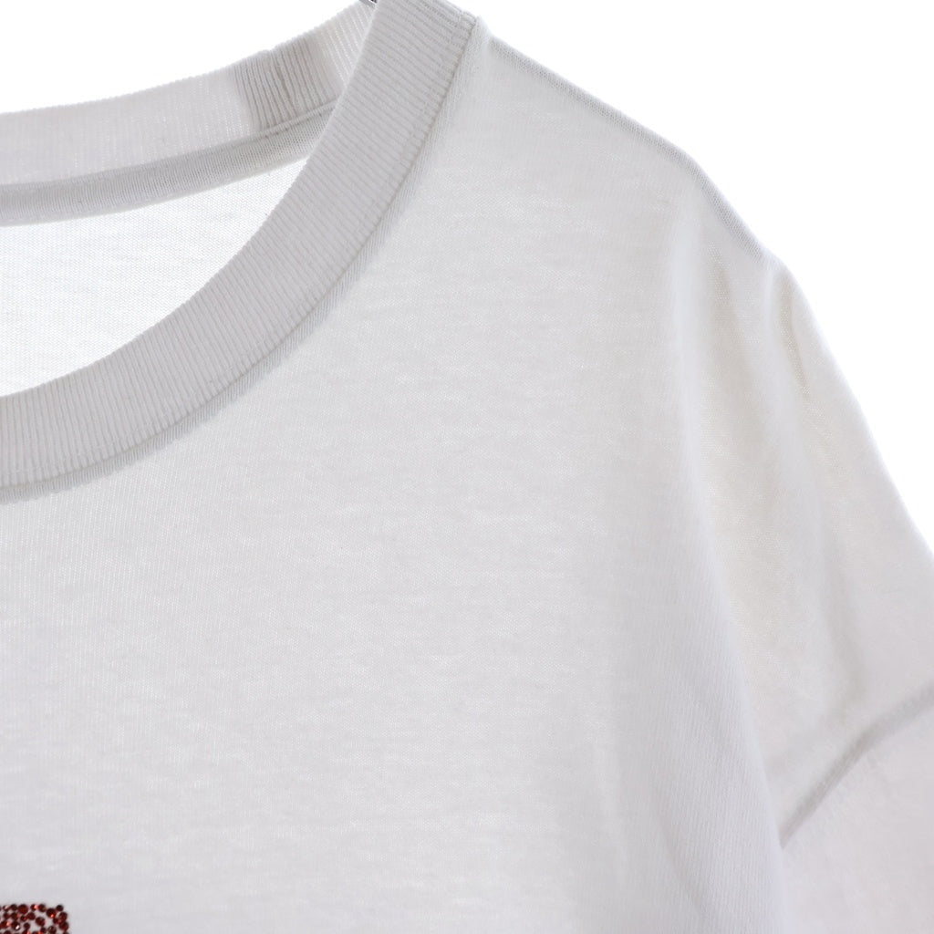 THE BLACK EYE PATCH(ブラックアイパッチ) ×Team Tomodachi Rhinestone Tee チーム友達 HWC 両面ラインストーン 半袖Tシャツ カットソー ホワイト