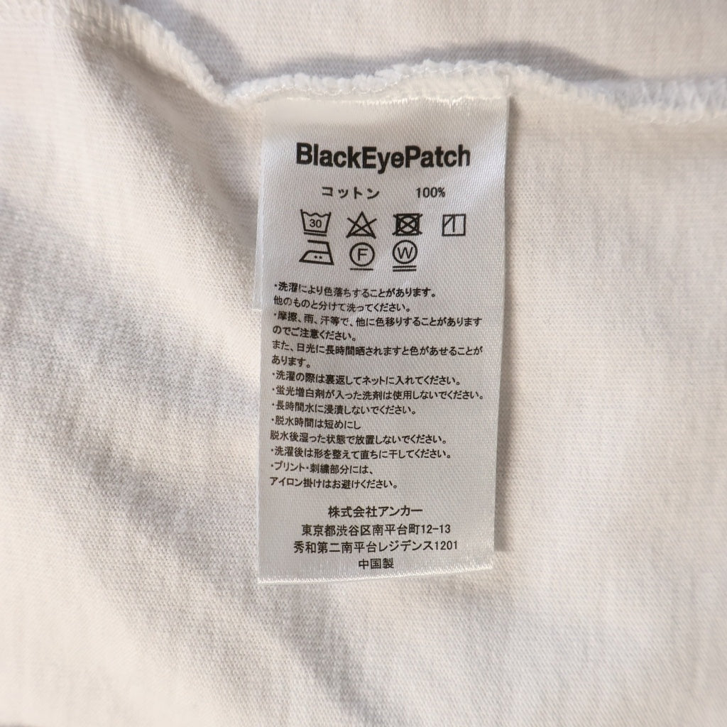 THE BLACK EYE PATCH(ブラックアイパッチ) ×Team Tomodachi Rhinestone Tee チーム友達 HWC 両面ラインストーン 半袖Tシャツ カットソー ホワイト