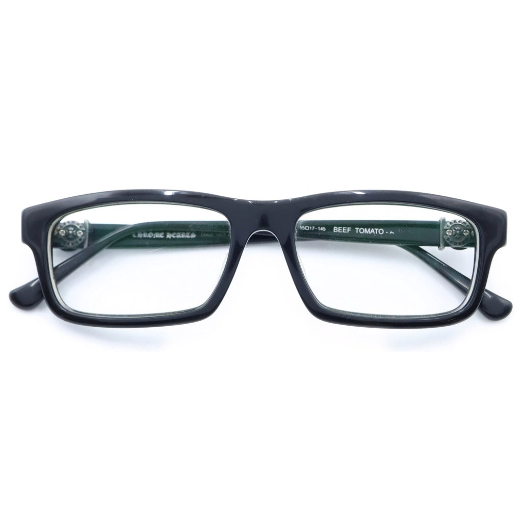 CHROME HEARTS(クロムハーツ) BEEF TOMATO-A ホースシュー シルバーテンプル スクエア アイウェア 眼鏡 ブラック