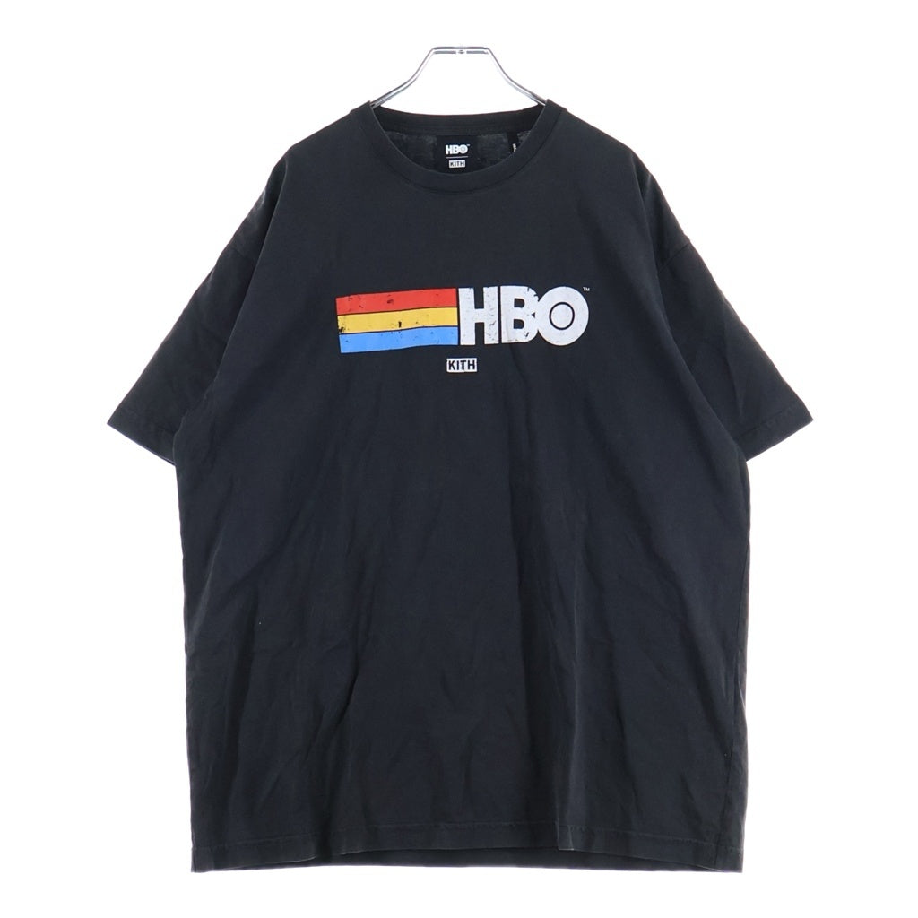 KITH(キス) ×HBO Rainbow Logo Vintage Tee エイチビーオー レインボーロゴヴィンテージ 半袖Tシャツ カットソー ブラック