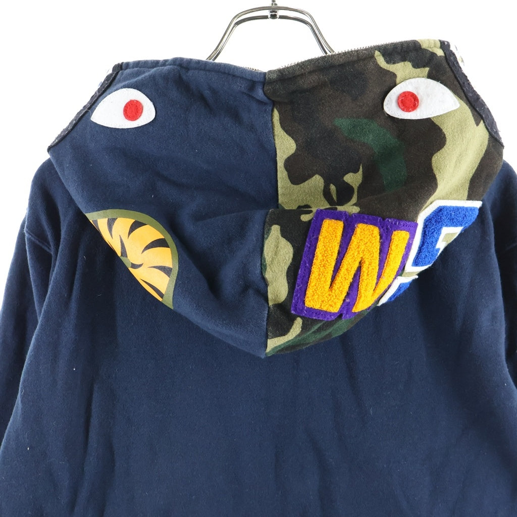 A BATHING APE(アベイシングエイプ) 1st Camo Shark Full Zip Hoodie ファーストカモ シャークフルジップフーディー パーカー ネイビー