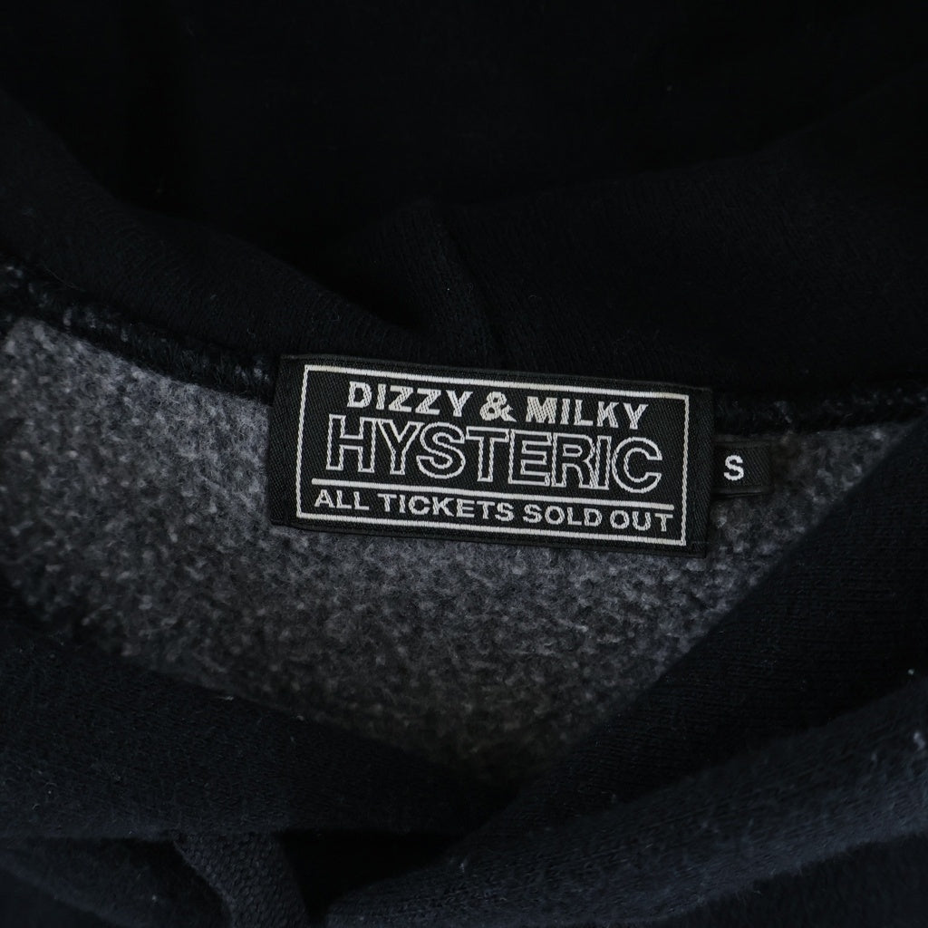 HYSTERIC GLAMOUR(ヒステリックグラマー) 22AW HYSTERICS MOTEL フロントプリント プルオーバーパーカー フーディー ブラック 02223CF04