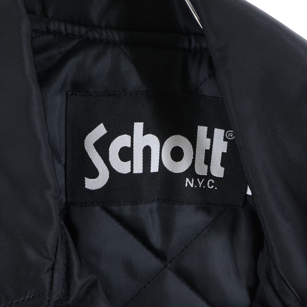 SCHOTT(ショット) ナイロン ダブルライダースジャケット ブラック 3162018