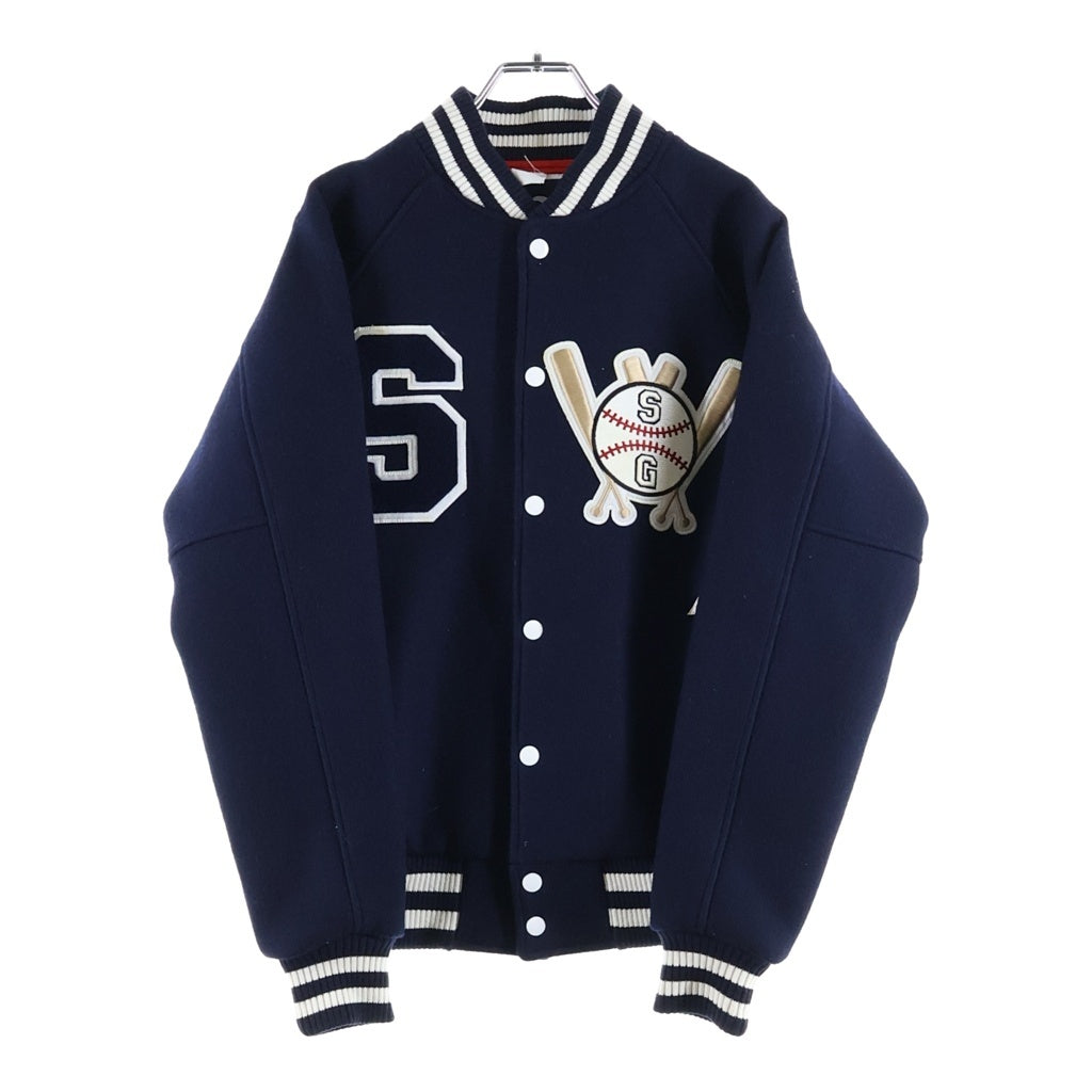 SWAGGER(スワッガー) フロント刺繍 ウール スタジアムジャケット ネイビー SWGJKT-420