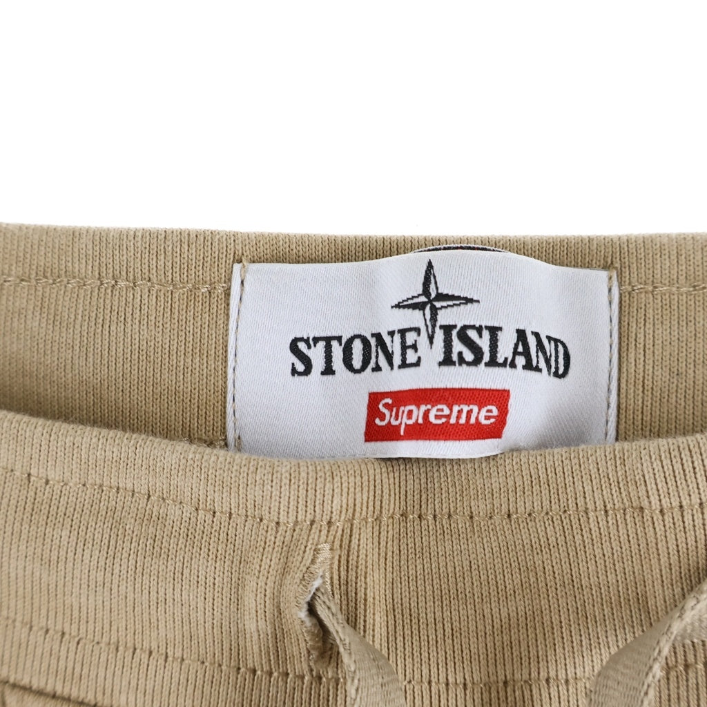 SUPREME(シュプリーム) 22SS ×STONE ISLAND Stripe Sweatpant ストーンアイランド ロゴパッチ ストライプ スウェットパンツ ベージュ 7625602S2