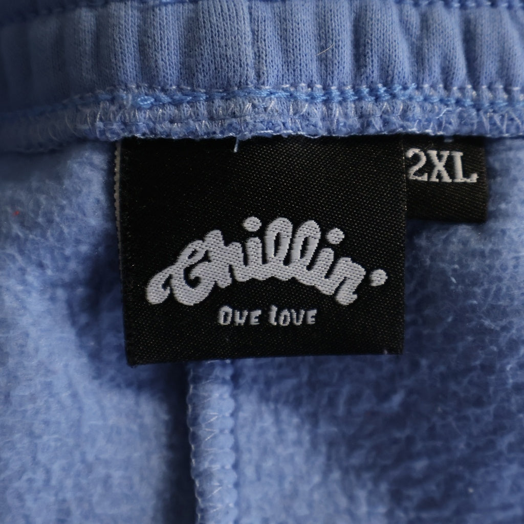 NO BRAND(ノーブランド) 【Chillin チリン】 Logo Embroidery Set Up ロゴ刺繍 サイドライン セットアップ ブルー