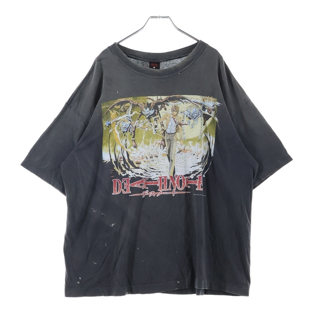 SAINT MICHAEL(セントマイケル) ×DEATH NOTE デスノート フロントデザイン ダメージ加工 クルーネック 半袖 Tシャツ カットソー ブラック SK-MK8-0000-C78
