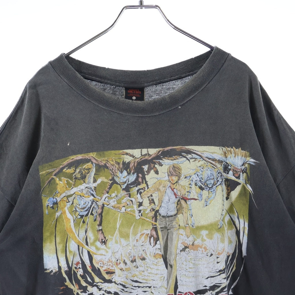 SAINT MICHAEL(セントマイケル) ×DEATH NOTE デスノート フロントデザイン ダメージ加工 クルーネック 半袖 Tシャツ カットソー ブラック SK-MK8-0000-C78