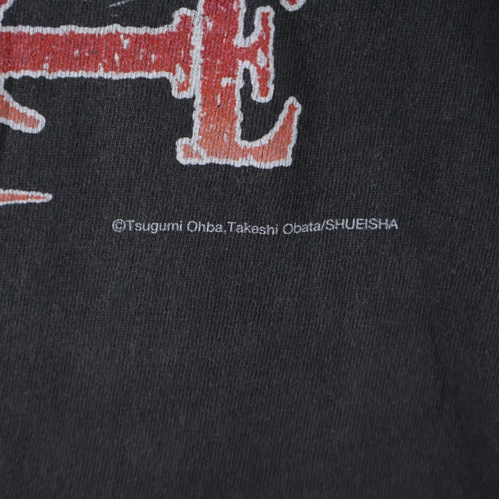SAINT MICHAEL(セントマイケル) ×DEATH NOTE デスノート フロントデザイン ダメージ加工 クルーネック 半袖 Tシャツ カットソー ブラック SK-MK8-0000-C78
