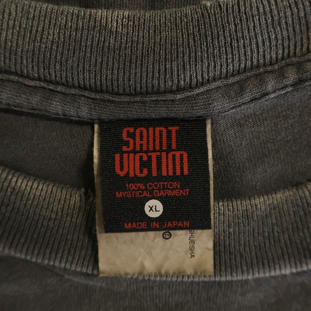 SAINT MICHAEL(セントマイケル) ×DEATH NOTE デスノート フロントデザイン ダメージ加工 クルーネック 半袖 Tシャツ カットソー ブラック SK-MK8-0000-C78