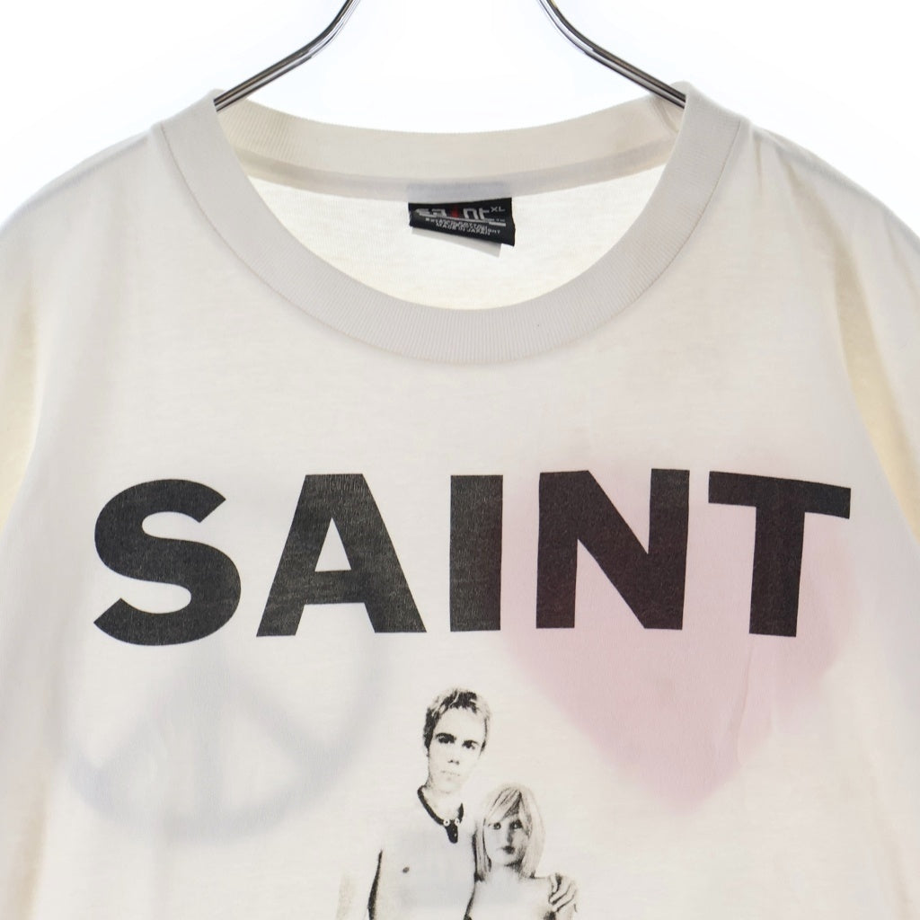 SAINT MICHAEL(セントマイケル) 23AW ×The Kid Laroi キッドラロイ 両面グラフィックデザインプリント クルーネック 半袖Tシャツ カットソー ホワイト SM-A23-0000-C31