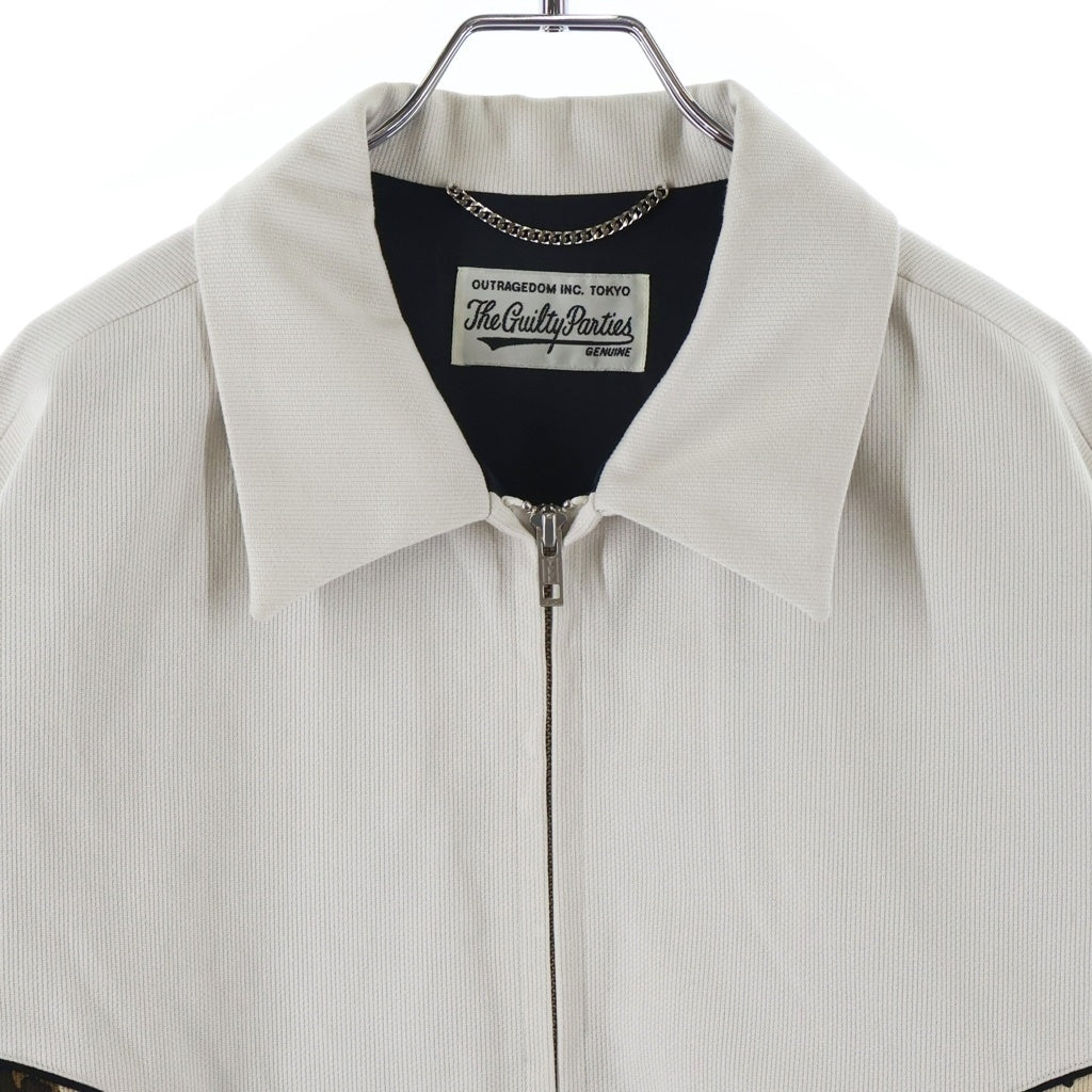 WACKO MARIA(ワコマリア) 23SS Western Jacket レオパード柄 切替 ジップアップ ウエスタンジャケット ホワイト