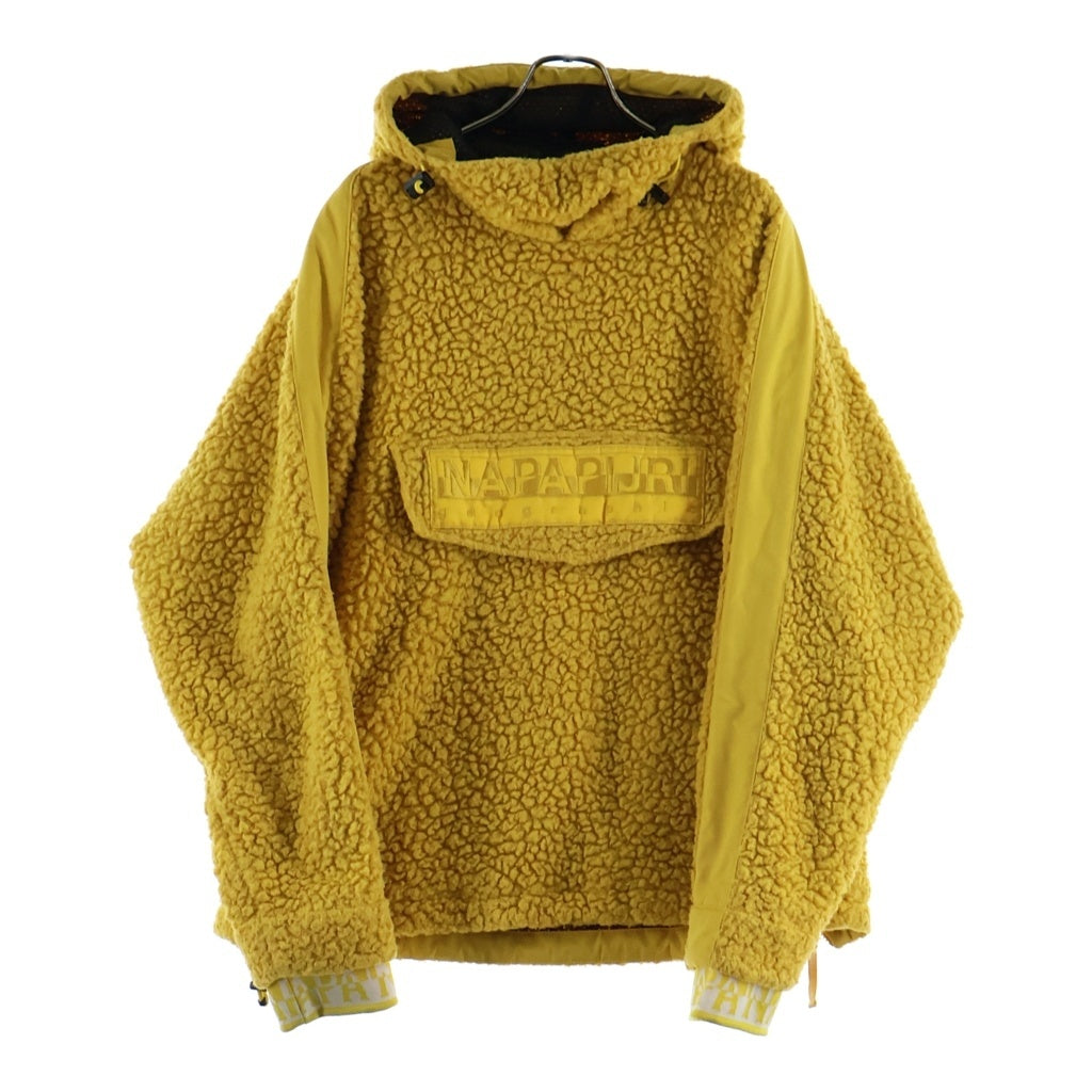 NAPA by Martine Rose(ナパ マーティンローズ) ロゴ 刺繍 ボアフリース アノラックパーカー イエロー N0YH9Y