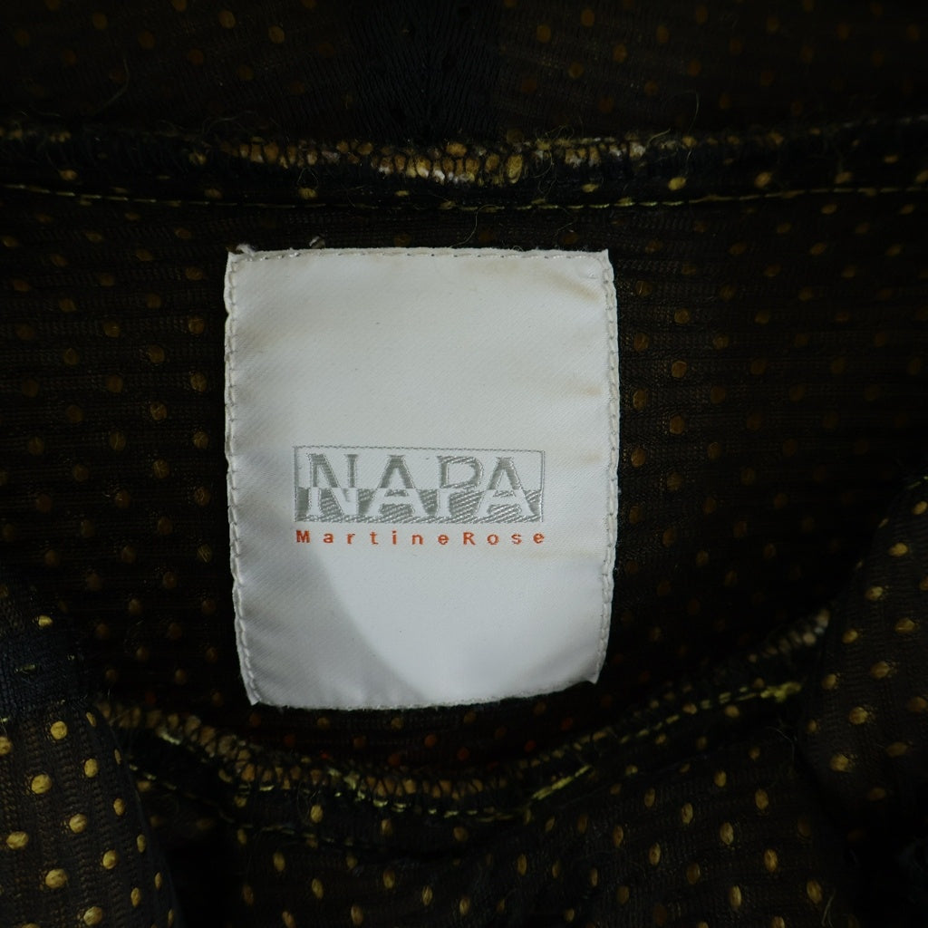 NAPA by Martine Rose(ナパ マーティンローズ) ロゴ 刺繍 ボアフリース アノラックパーカー イエロー N0YH9Y