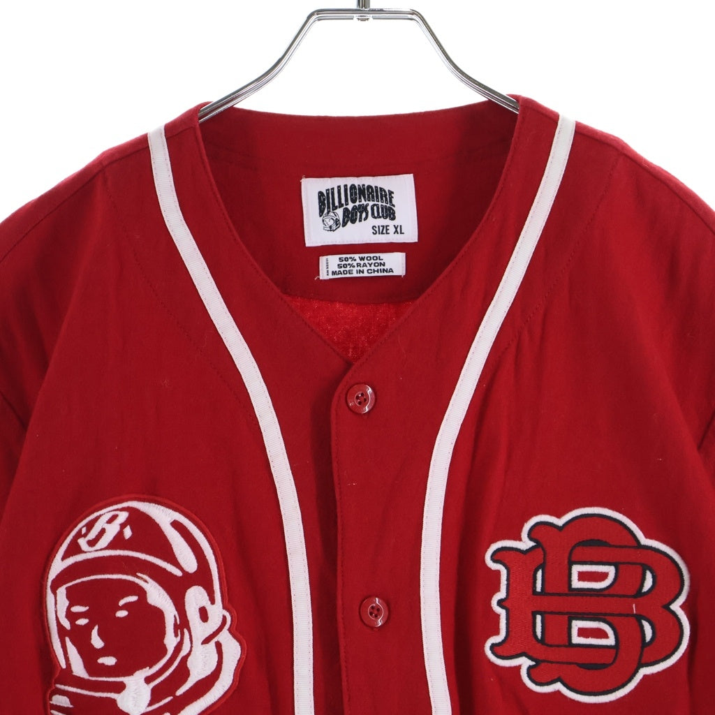 BILLIONAIRE BOYS CLUB(ビリオネアボーイズクラブ) BB Cadet Baseball Jersey BBロゴパッチ ベースボール ジャージ レッド