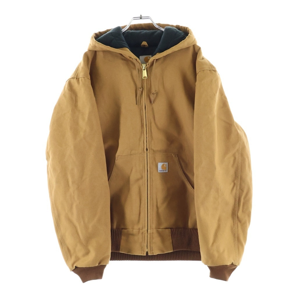 CARHARTT(カーハート) Quilting Lined Duck Active Jacket キルティング ライナー フロントロゴ刺繍 ダック アクティブ ジップアップ ジャケット ブラウン