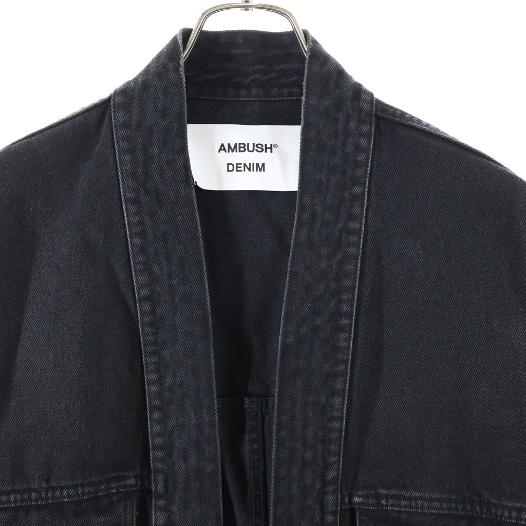 AMBUSH(アンブッシュ) KIMONO DENIM JACKET 着物 ボタンレス デニム ジャケット ブラック