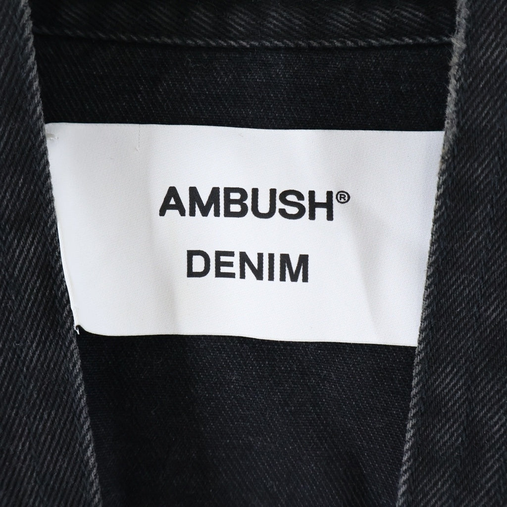 AMBUSH(アンブッシュ) KIMONO DENIM JACKET 着物 ボタンレス デニム ジャケット ブラック