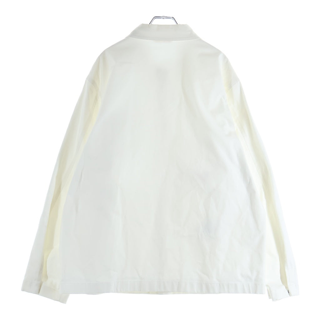 VALENTINO(ヴァレンティノ) Embossed Logo Zipper Heavyweight Jacket エンボス加工 ロゴラベル ポケット ジップアップ ヘビーウエイト シャツ ジャケット ホワイト