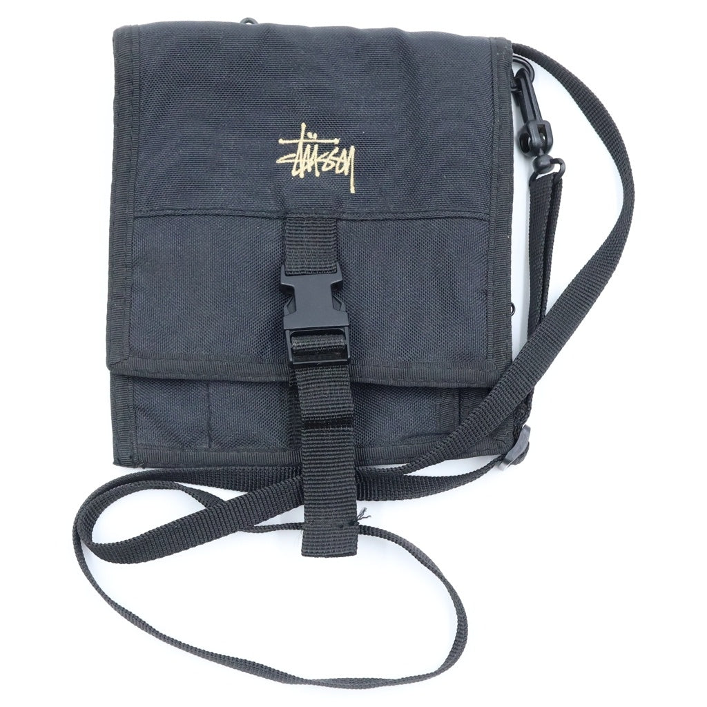 STUSSY(ステューシー) 90s Shawn Font Logo Embroidery Shoulder bag ショーンフォント ロゴ刺繍 ショルダーバッグ ブラック