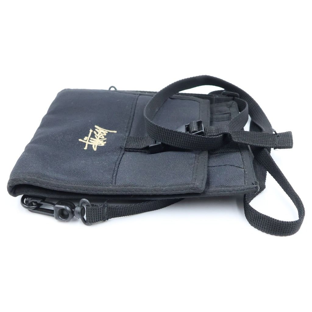 STUSSY(ステューシー) 90s Shawn Font Logo Embroidery Shoulder bag ショーンフォント ロゴ刺繍 ショルダーバッグ ブラック