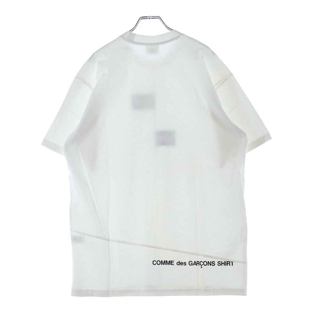 SUPREME(シュプリーム) 18AW ×COMME des GARCONS SHIRT Split Box Logo Tee コムデギャルソンシャツ スプリットボックスロゴ フロントプリント 半袖Tシャツ カットソー ホワイト