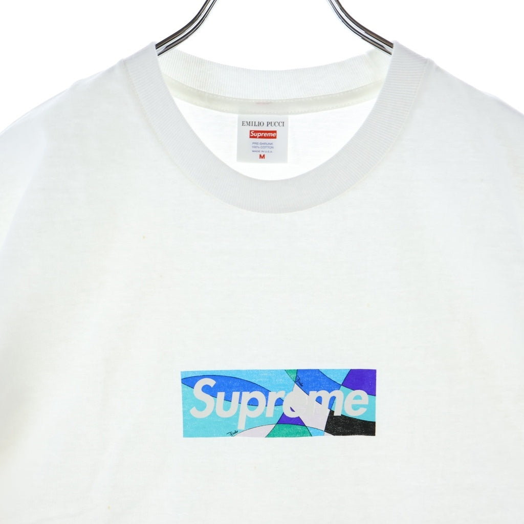 SUPREME(シュプリーム) 21SS ×Emilio Pucci Box Logo Tee エミリオプッチ ボックスロゴ フロントプリント 半袖Tシャツ カットソー ホワイト