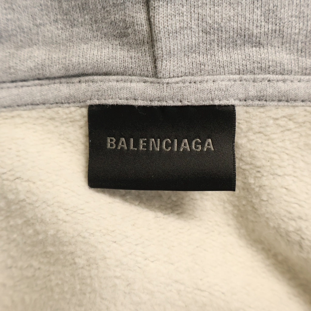 BALENCIAGA(バレンシアガ) BRITNEY SPEARS ZIP UP HOODIE ブリトニースピアーズ バックプリント ラインストーン装飾 ジップアップスウェットパーカー フーディ グレー 851236 TTVJ5