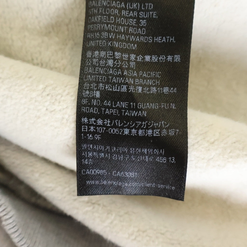 BALENCIAGA(バレンシアガ) BRITNEY SPEARS ZIP UP HOODIE ブリトニースピアーズ バックプリント ラインストーン装飾 ジップアップスウェットパーカー フーディ グレー 851236 TTVJ5