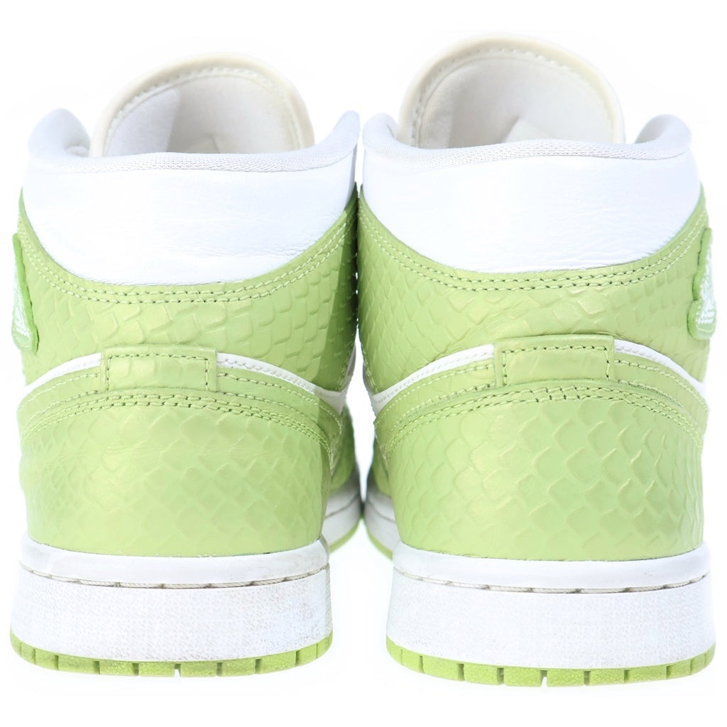 NIKE(ナイキ) Air Jordan 1 Mid SE Vivid Green Snakeskin エアジョーダン1 ミッド ヴィヴィッド スネーク型押し ハイカットスニーカー グリーン US7/24cm DV2959-113 レディース