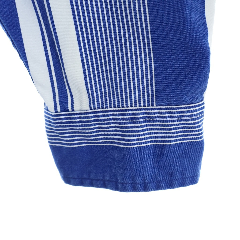 SUPREME(シュプリーム) 21SS ×NIKE Cotton Twill Shirt ナイキ コットン ツイル ストライプ総柄 ボタントップ 長袖 シャツ ブルー DB0499-431