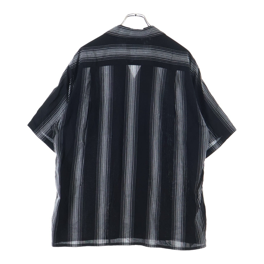 WACKO MARIA(ワコマリア) Dobby Chain Stripe S/S Cavana Shirt ドビーチェーン ストライプ総柄 カバナ 半袖 ボタン シャツ ブラック