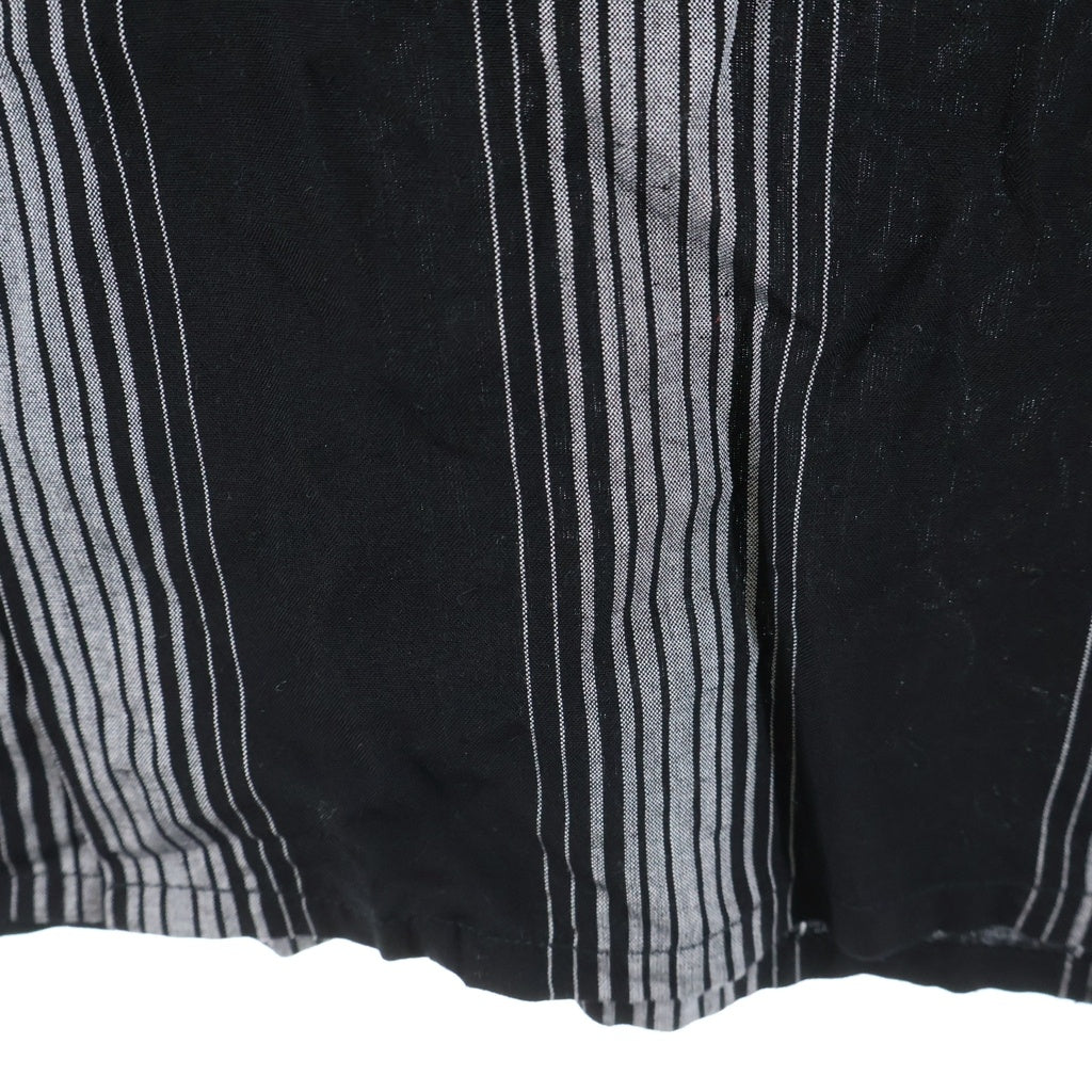 WACKO MARIA(ワコマリア) Dobby Chain Stripe S/S Cavana Shirt ドビーチェーン ストライプ総柄 カバナ 半袖 ボタン シャツ ブラック