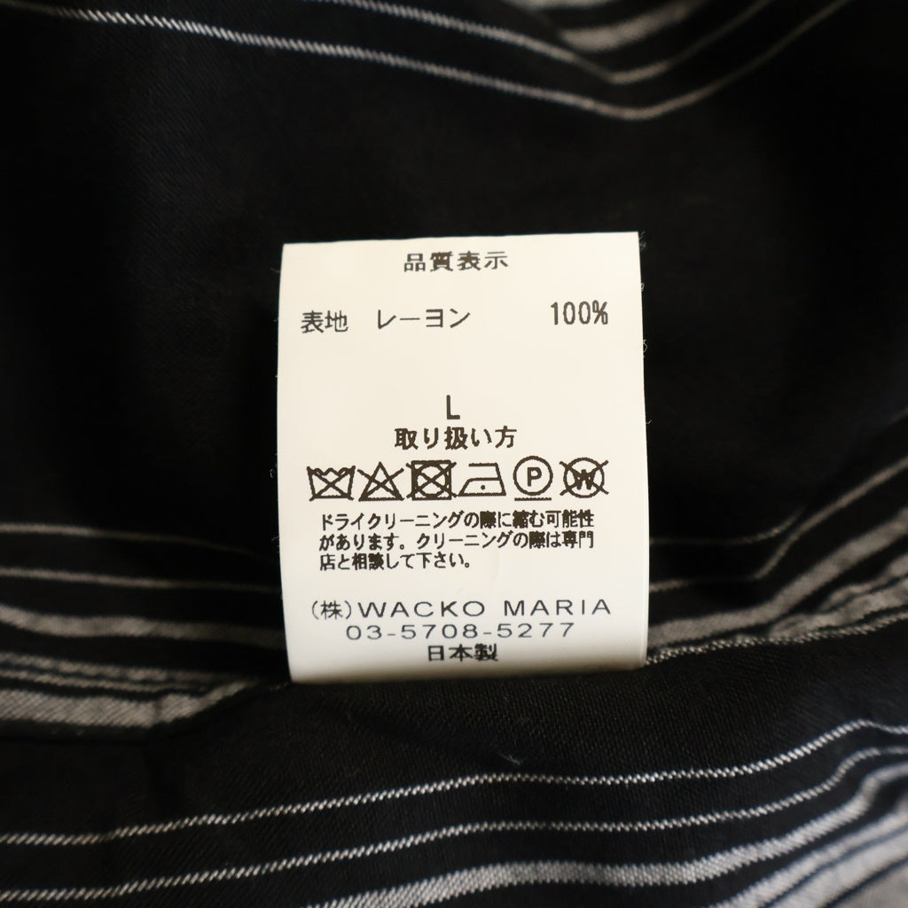 WACKO MARIA(ワコマリア) Dobby Chain Stripe S/S Cavana Shirt ドビーチェーン ストライプ総柄 カバナ 半袖 ボタン シャツ ブラック