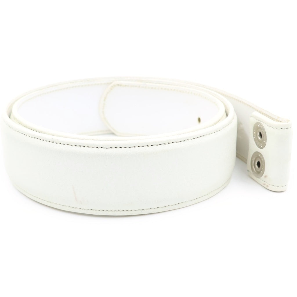 CHROME HEARTS(クロムハーツ) 1.5 STRAP 1.5インチ ホワイトロジウム加工 ホースシューリベッツ レザーベルトストラップ ホワイト
