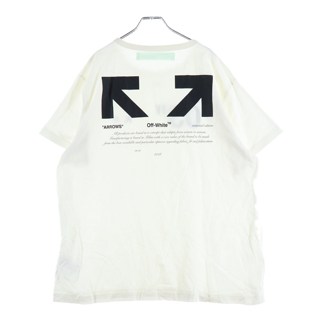 OFF-WHITE(オフホワイト) 18AW MAIN LABEL クルーネック半袖Tシャツ カットソー ホワイト OMAA027F18A53128