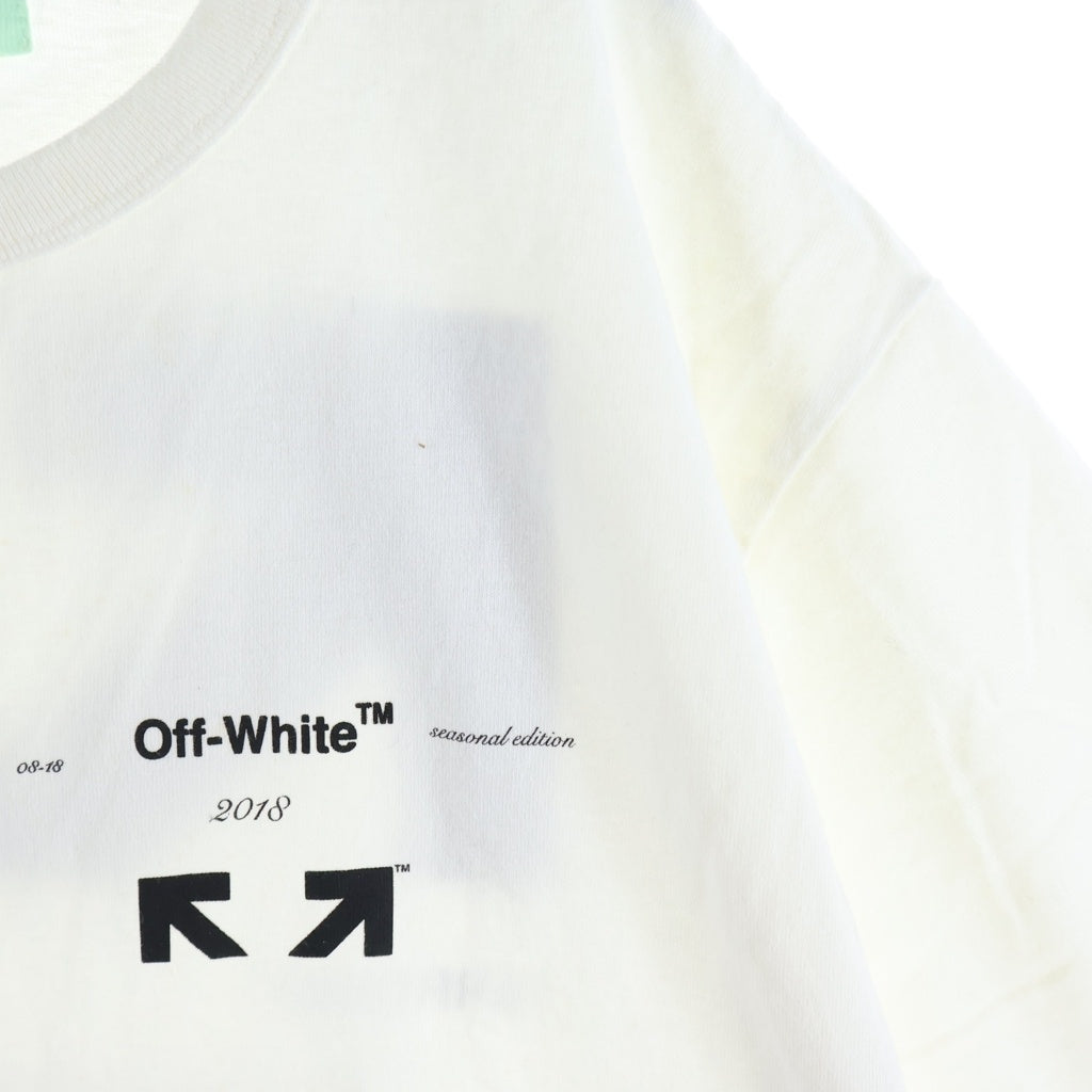 OFF-WHITE(オフホワイト) 18AW MAIN LABEL クルーネック半袖Tシャツ カットソー ホワイト OMAA027F18A53128