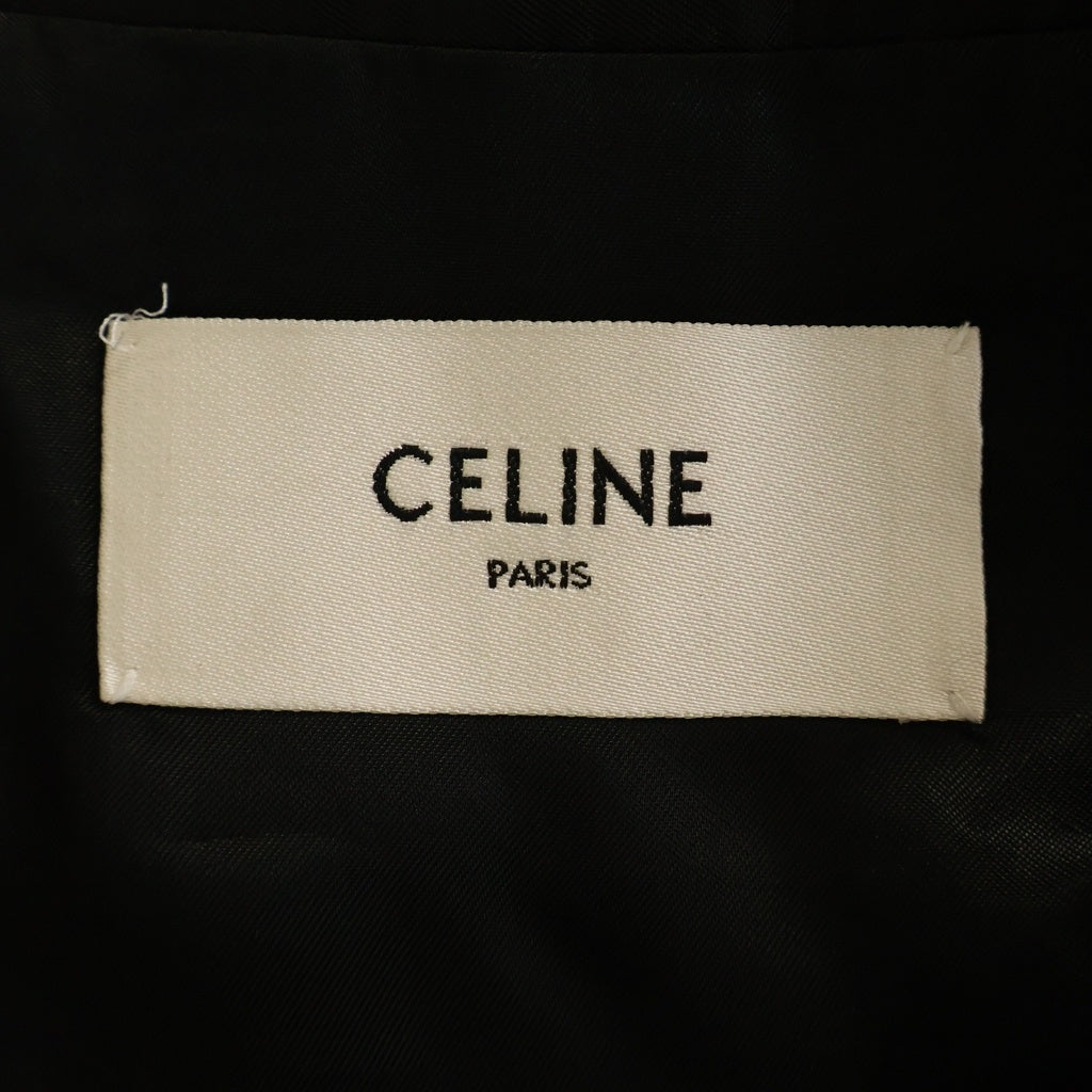 CELINE(セリーヌ) ウールギャバジン ボクシー クラシックテーラードジャケット ブラック 2V74G650D