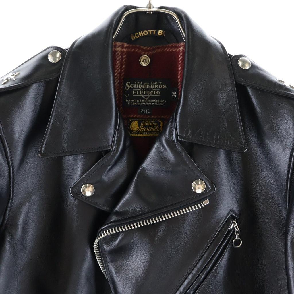 SCHOTT(ショット) スペシャルホースハイドワンスター ダブルライダース レザージャケット ブラック 613SJH
