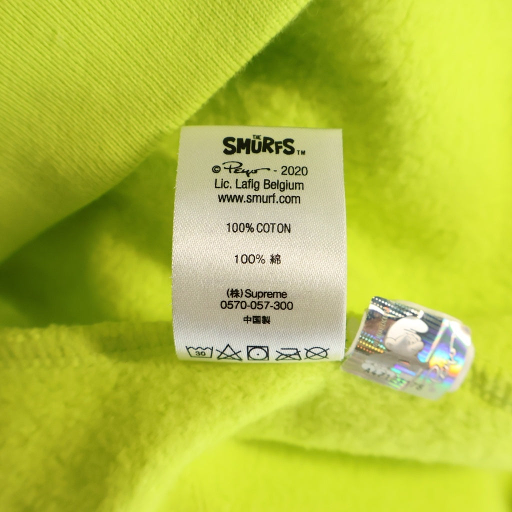 SUPREME(シュプリーム) 20AW Smurfs Hooded Sweatshirt スマーフズフーデッドスウェットシャツ プルオーバーパーカー フーディー イエロー